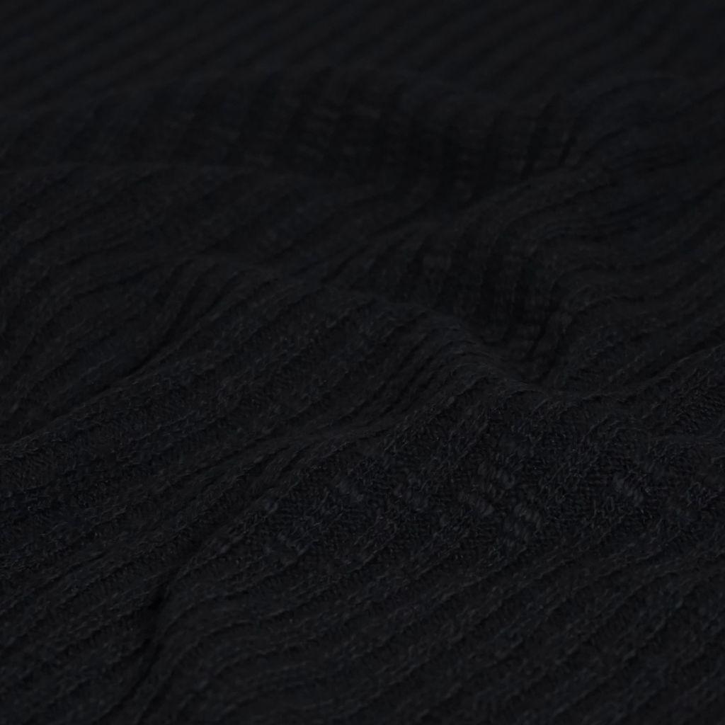 Vintage Strickstoff Längsrippe schwarz